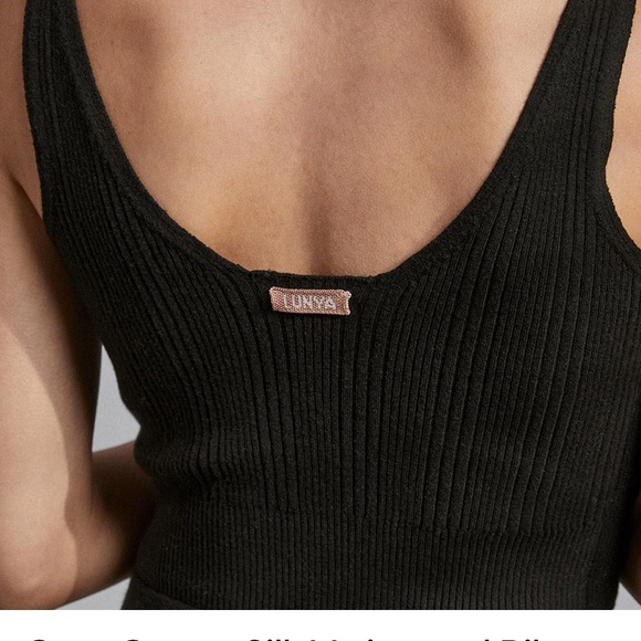 Lunya Cozy Cotton Silk Variegated Rib Crop Tank - Picture 2 of 6